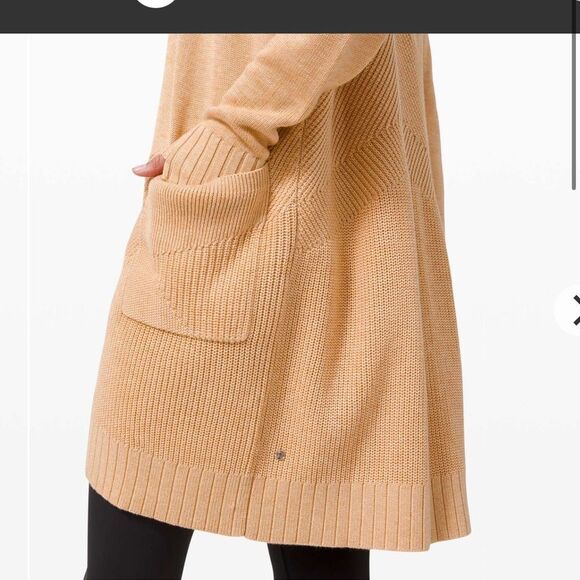 NWT New LULULEMON Sincerely Yours Wrap Sweater Heathered Ivory Peach Beige Tan S - Picture 5 of 6